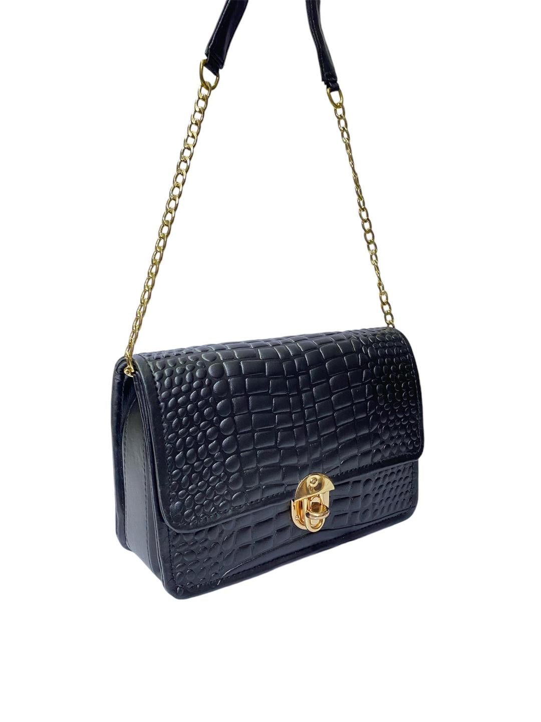 Womens Pu leather textured shoulder bag