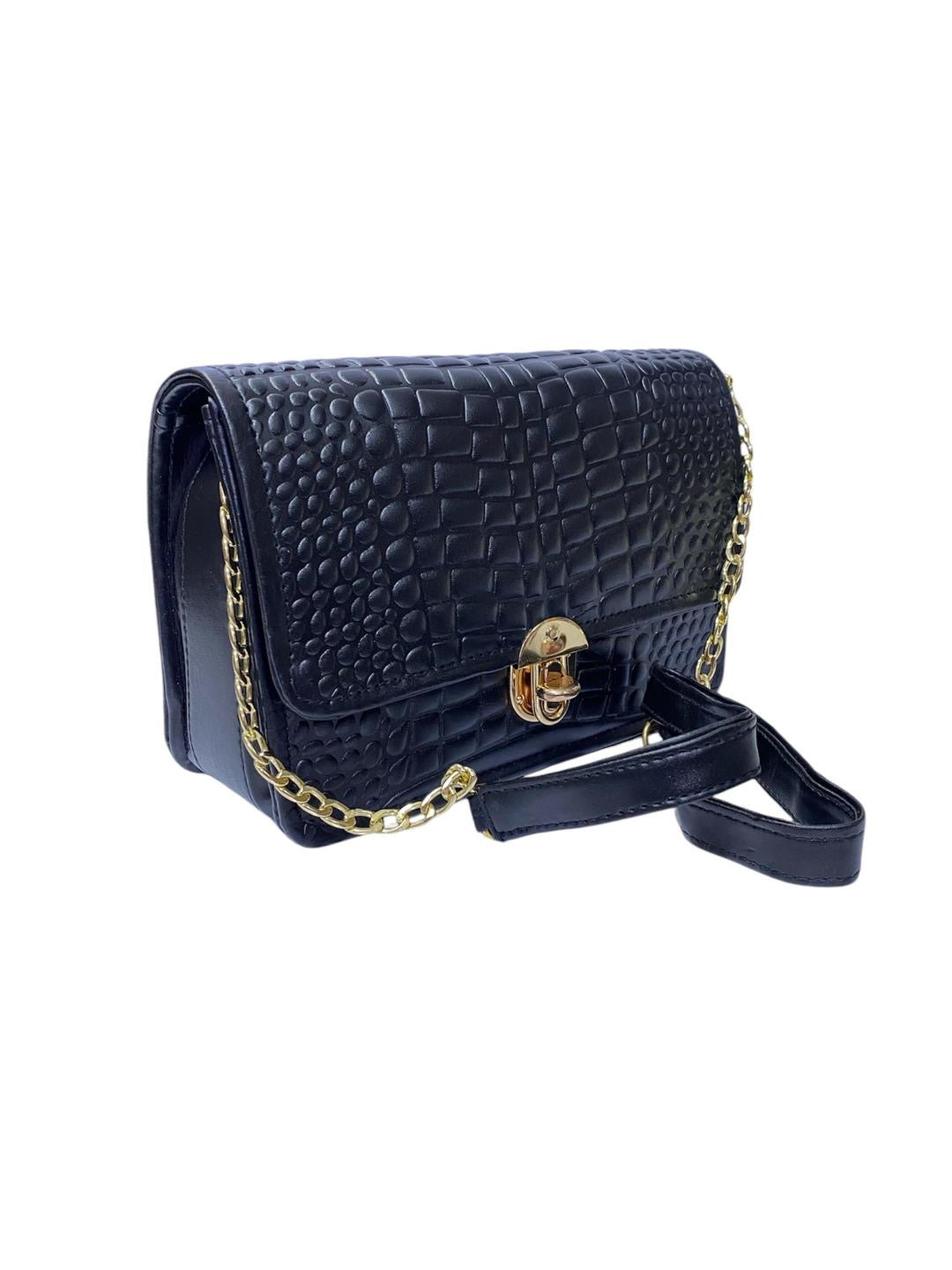 Womens Pu leather textured shoulder bag