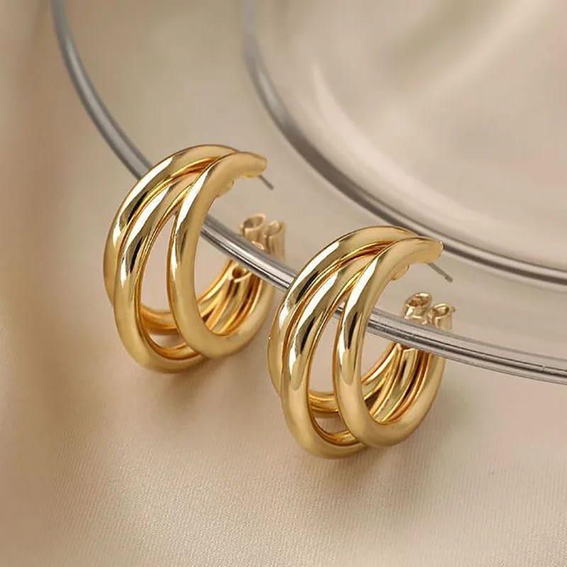 tri hoops earrings